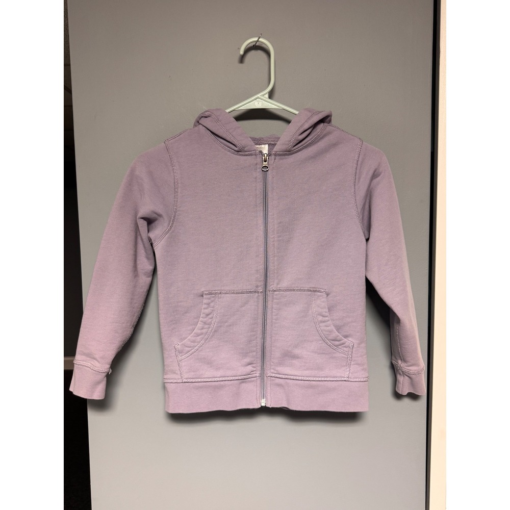 Hanna Andersson Kids Lavender Purple Full Zip Cotton French Terry Hoodie Sz 6-7